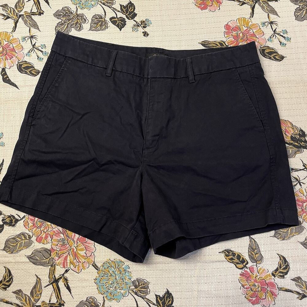 Quince Women 10 Organic Stretch Cotton Chino Shorts Black